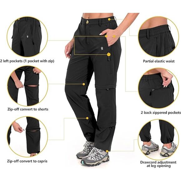 Little Donkey Andy Women's Stretch Convertible, Zip Off, Quick Dry Hiking Pants - Picture 3 of 6